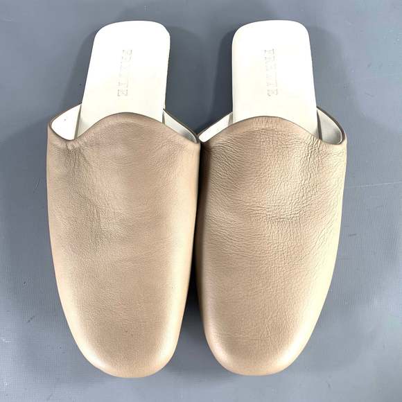 FRETTE Grey Taupe Leather Slippers Loafers - Picture 4 of 9